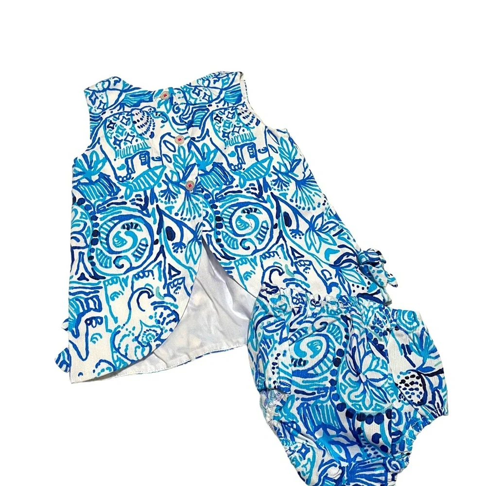 Lilly Pulitzer Lucky Trunks Shift Dress + Bloomers - Picture 3 of 4